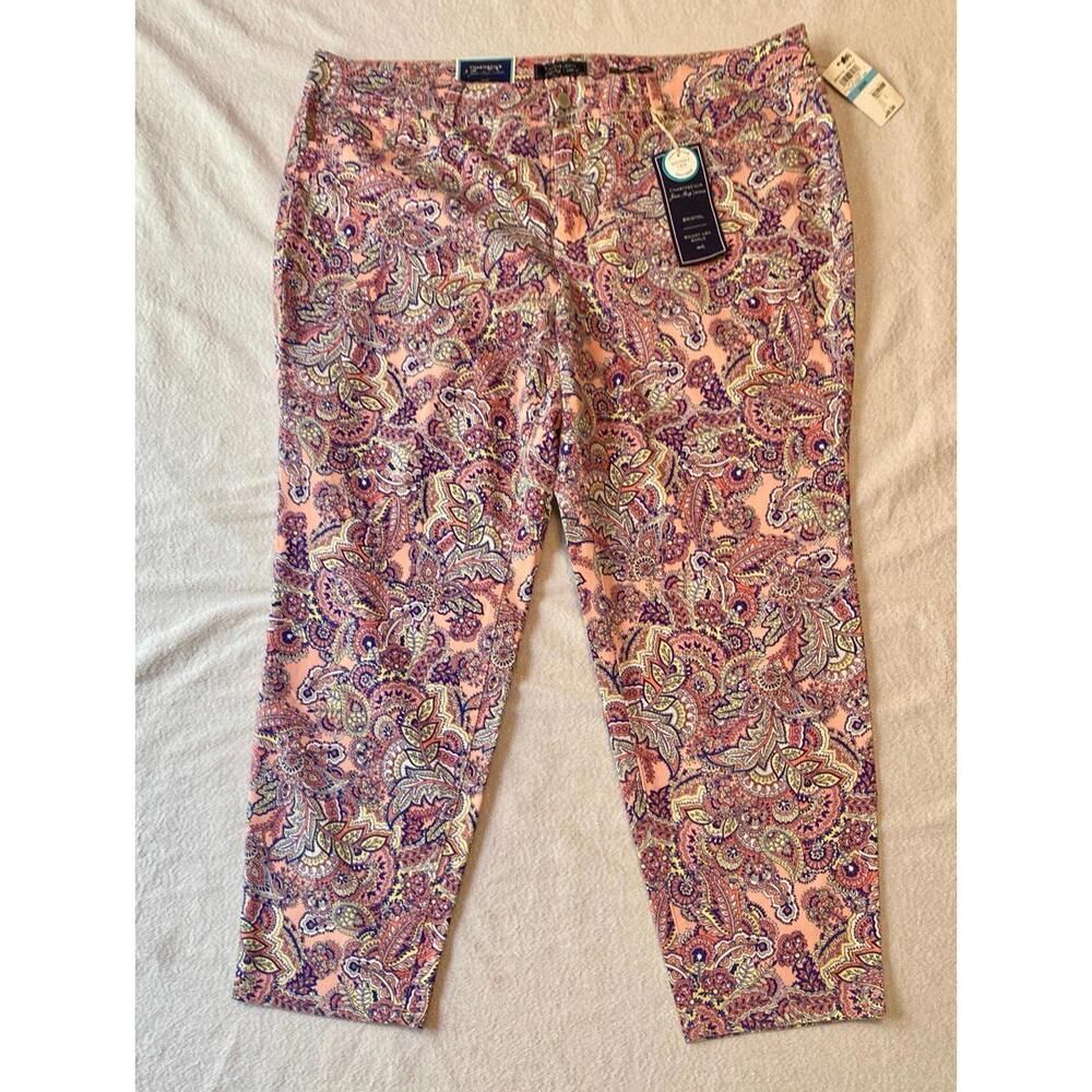 NWT Charter Club Bristol skinny leg ankle paisley print pants